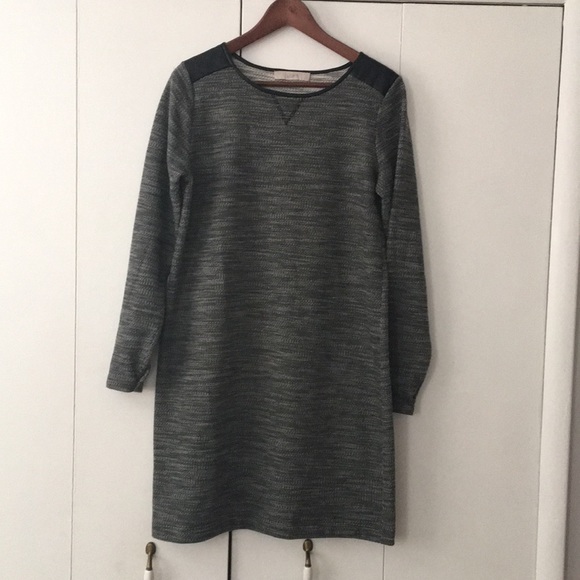 LOFT Dresses & Skirts - Loft sweater sheath dress with leather detail